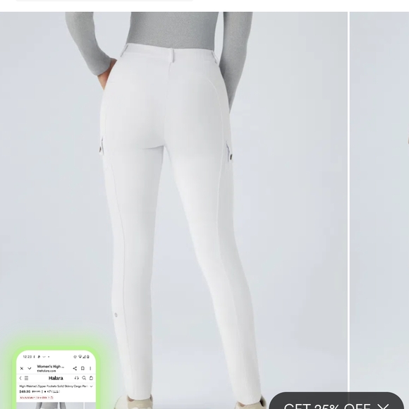 Current Product On Website!!!NWT Women's Halara White Cargo Pants - Picture 2 of 9